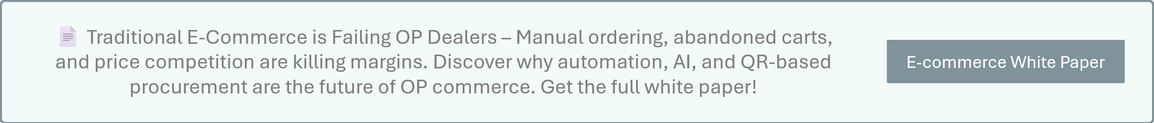 E-commerce for OP Dealers White Paper